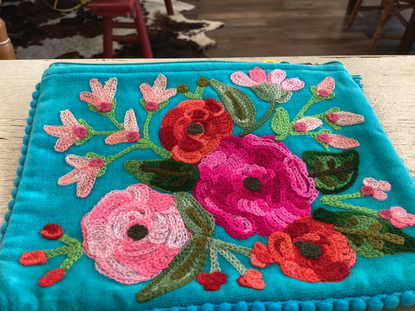Floral Pouch Blue