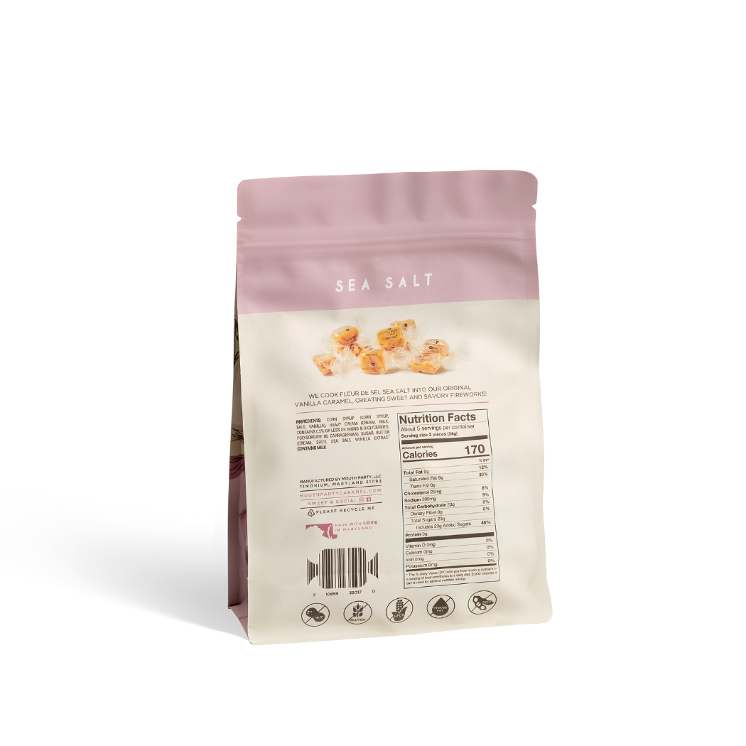 Sea salt caramel 6oz gift pouch