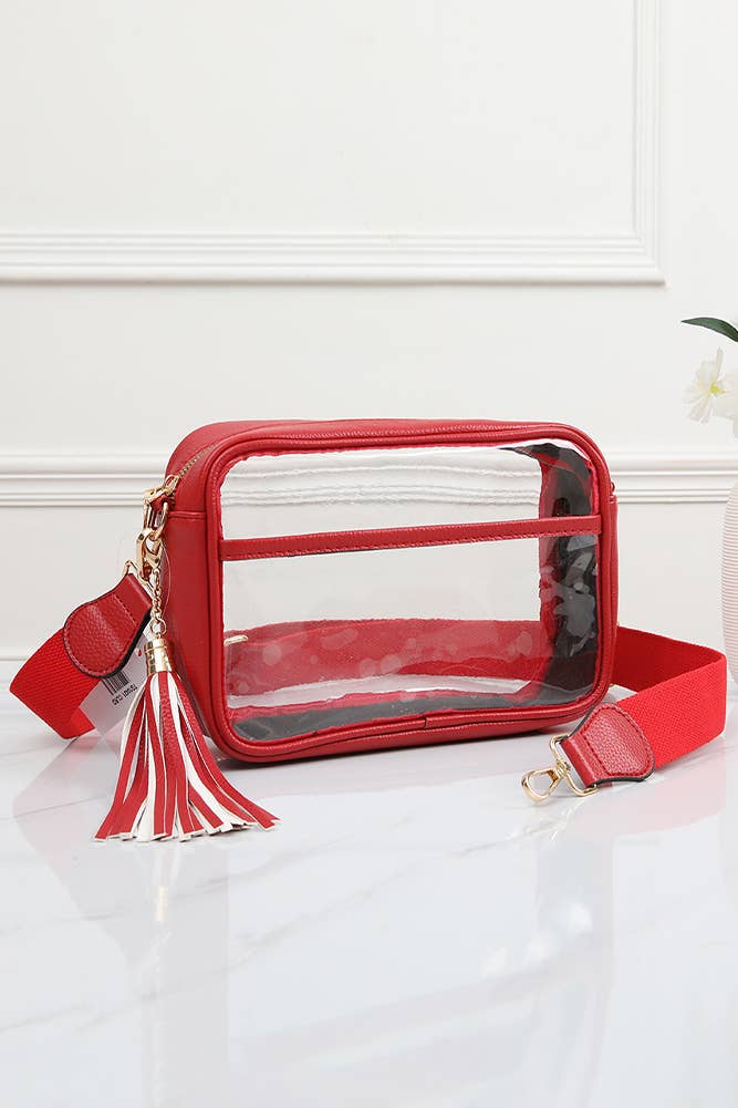 Clear PU Cross Body Camera Bag: Leopard