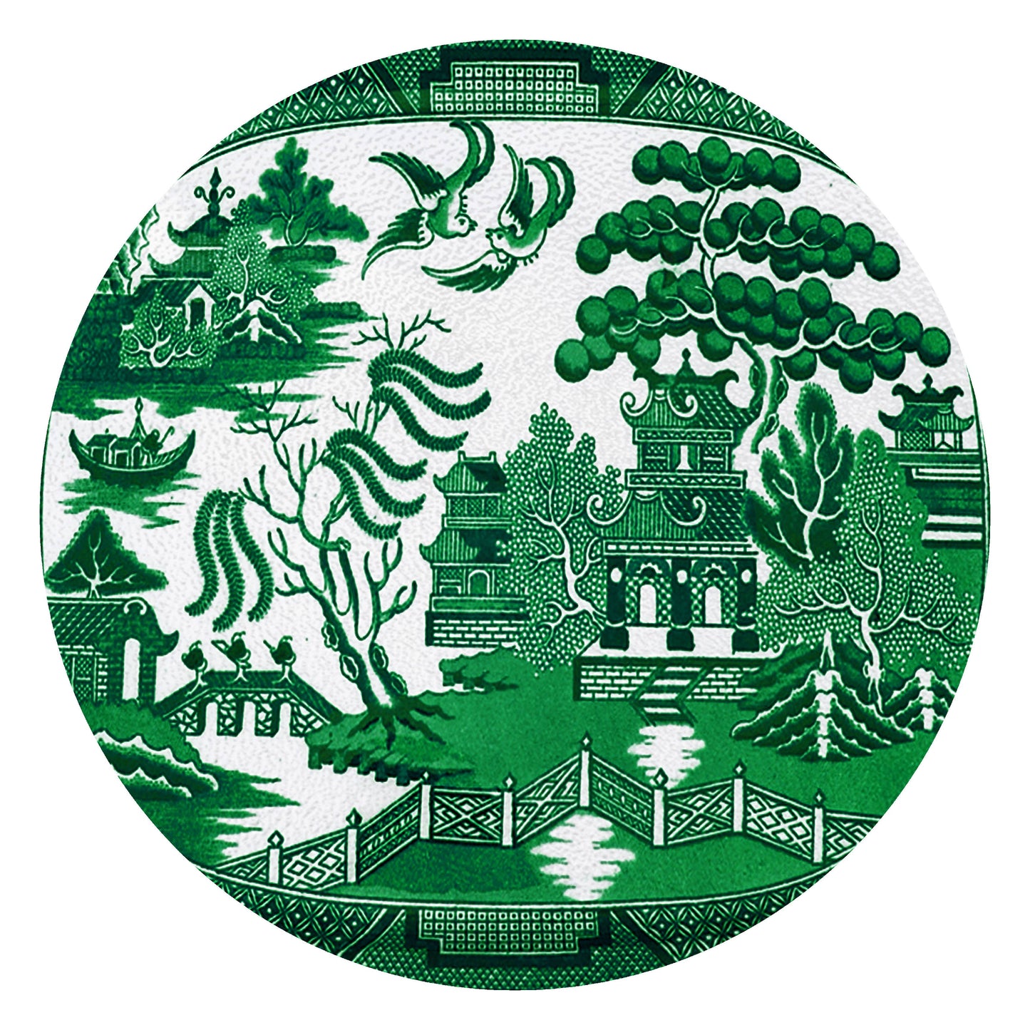GB6146 - Green Willow Cutting Board: Small Rectangular 8" by 11"