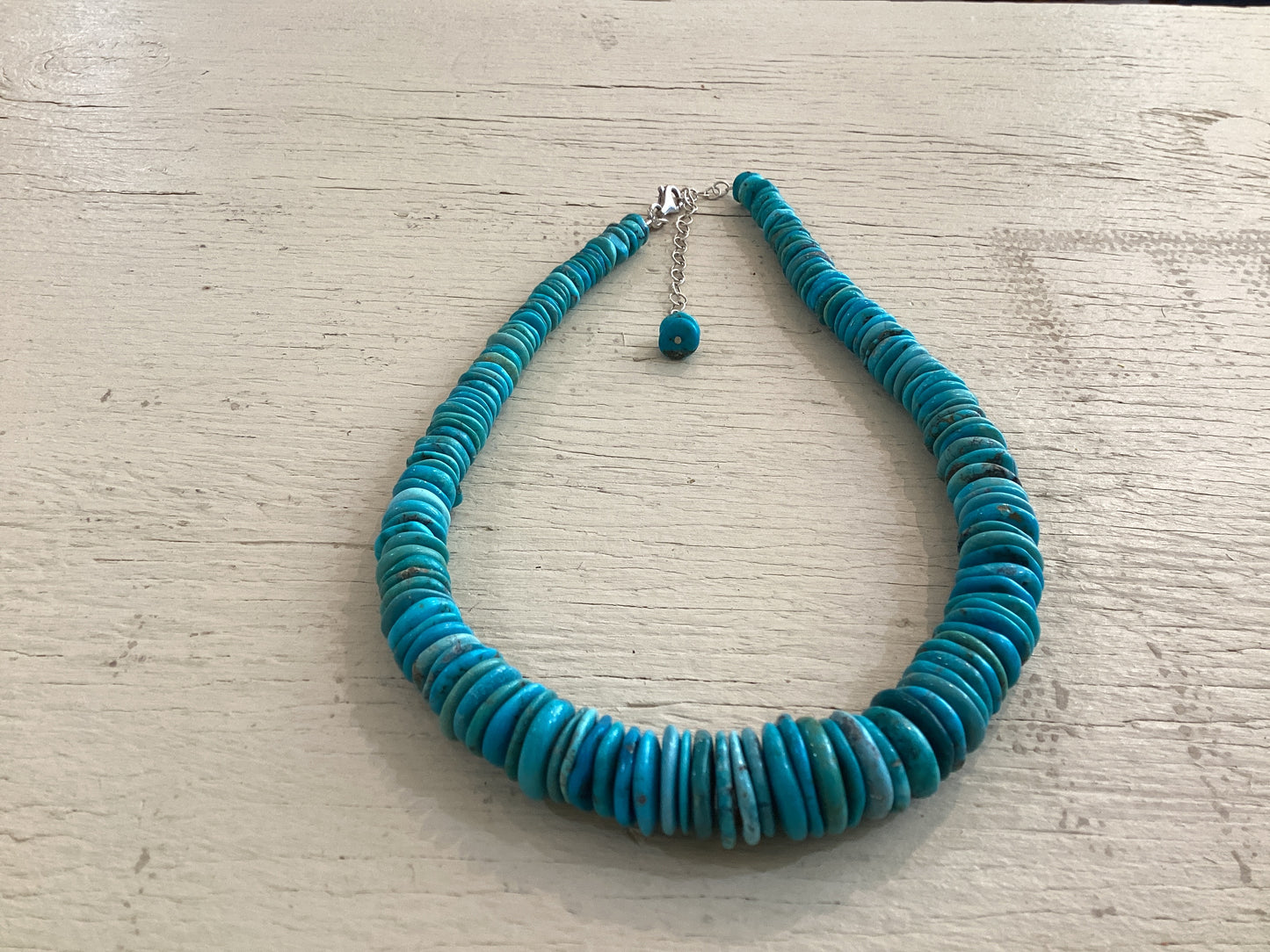 Turquoise/Sterling Graduated Disc 20”