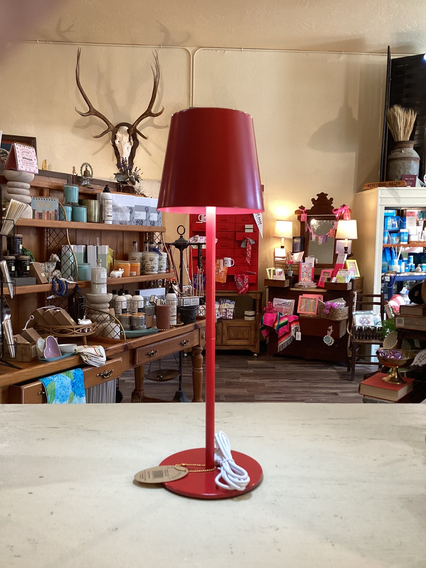 Red Rechargeable Table Lamp