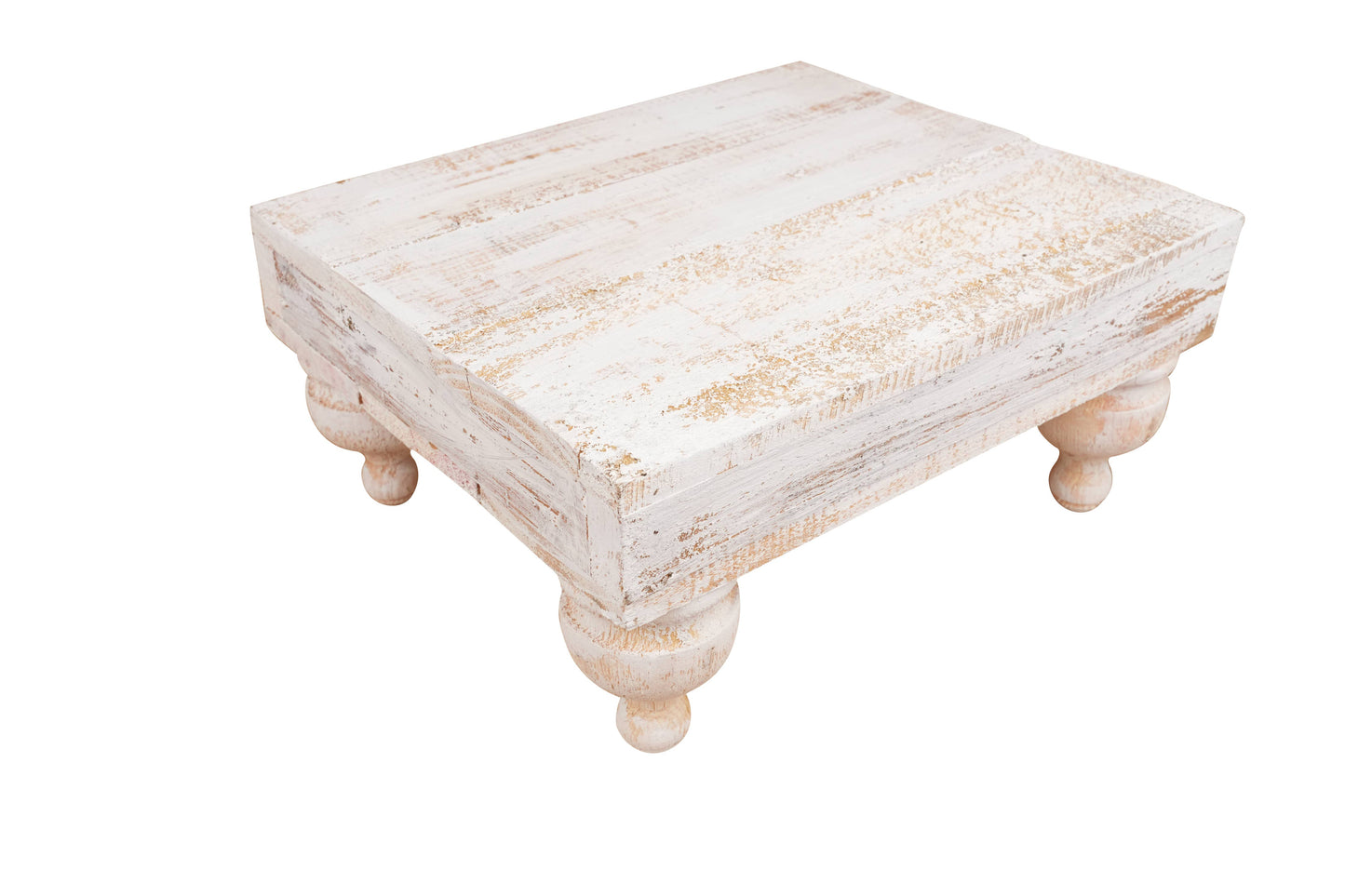 Chula Cake Table Display-Reclaimed Wood-White Small