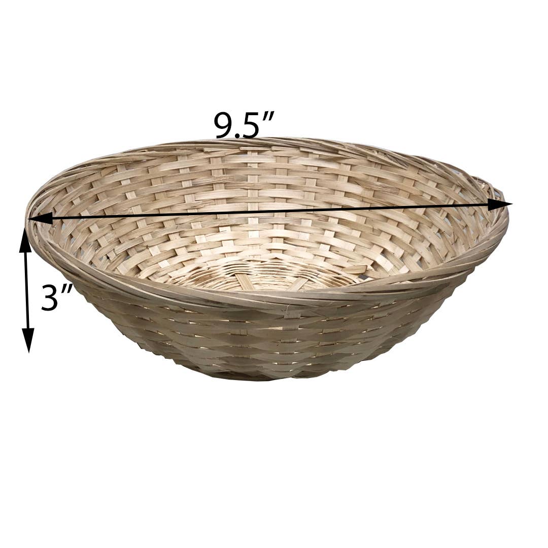 9.5" Handmade Woven Bamboo Bowl