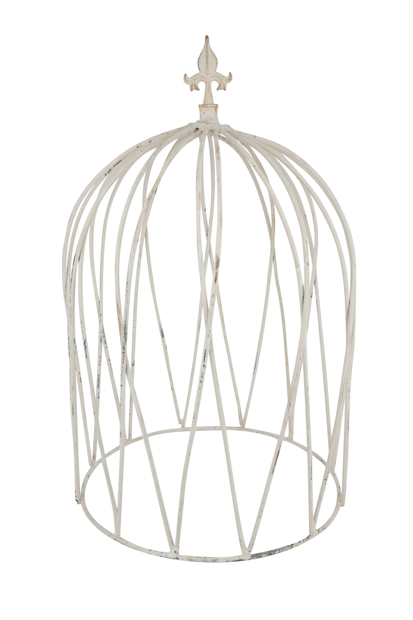 Trenton Large Farmhouse Iron White Topiary-White Large