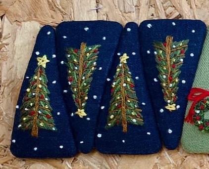 Xmas Theme Embroidered Hair Barrette, Christmas Collection: 10.