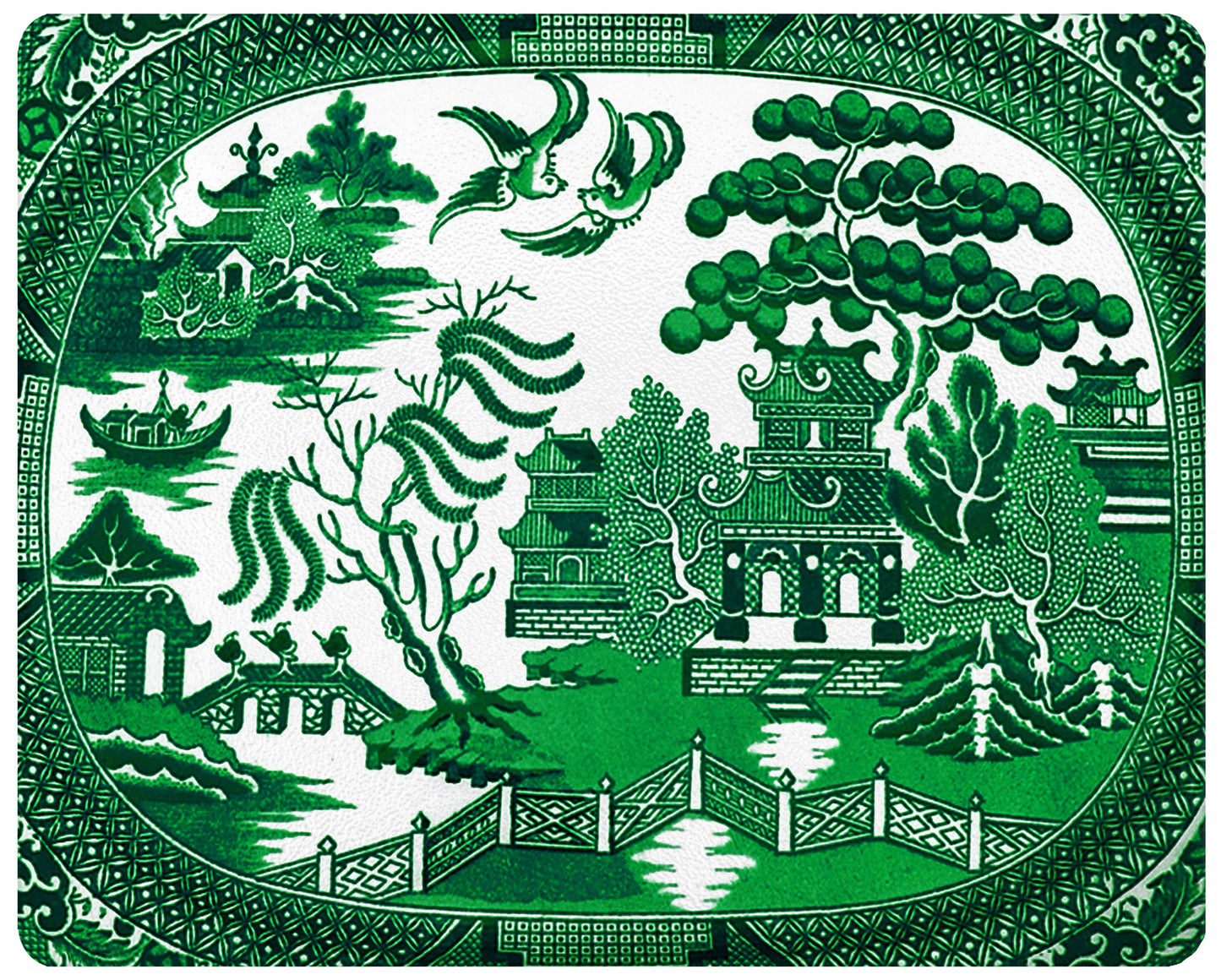 GB6146 - Green Willow Cutting Board: Small Rectangular 8" by 11"