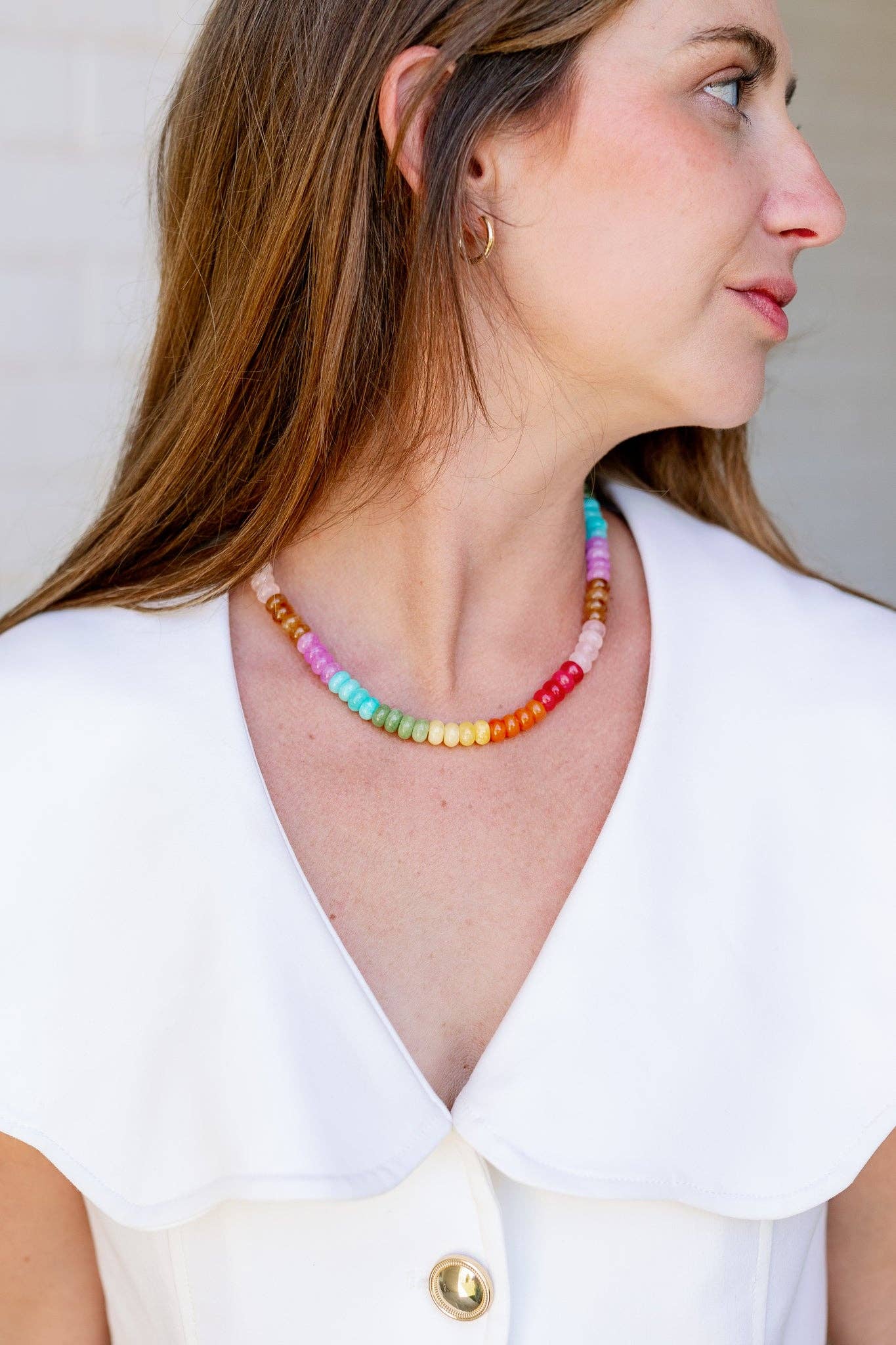 Jewel Tone Necklace with Gold Accents