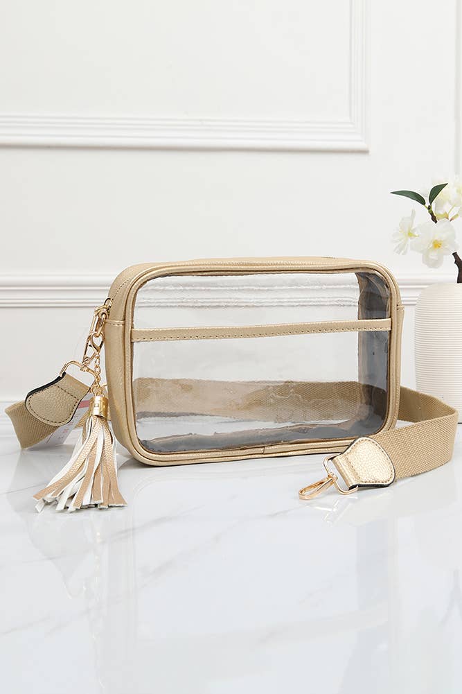 Clear PU Cross Body Camera Bag: Leopard
