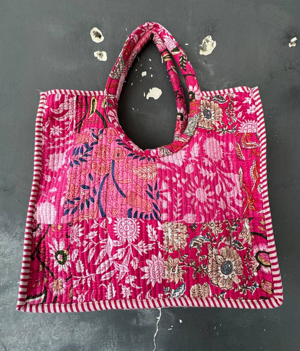 Patchwork Floral Print Bag Cotton Quilted Women Shoulder Bag