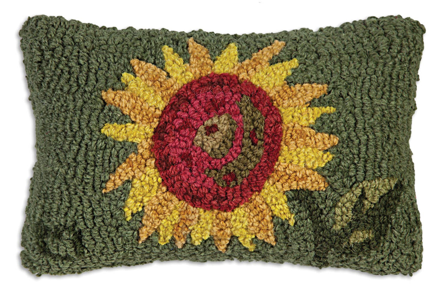 Sunflower 8"x12" Hooked Wool Pillow