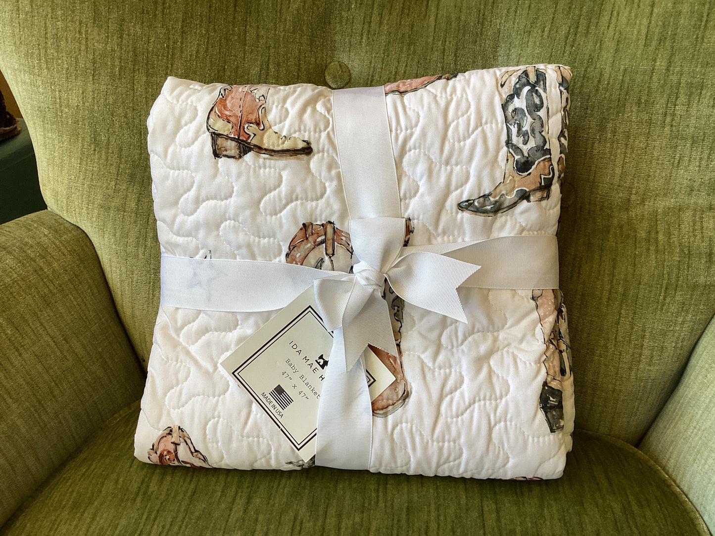 Thunderbird Boots Neutral  Baby Quilt