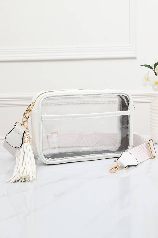 Clear PU Cross Body Camera Bag: Leopard