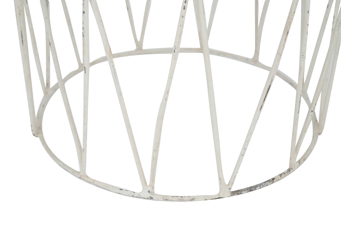 Trenton Large Farmhouse Iron White Topiary-White Large