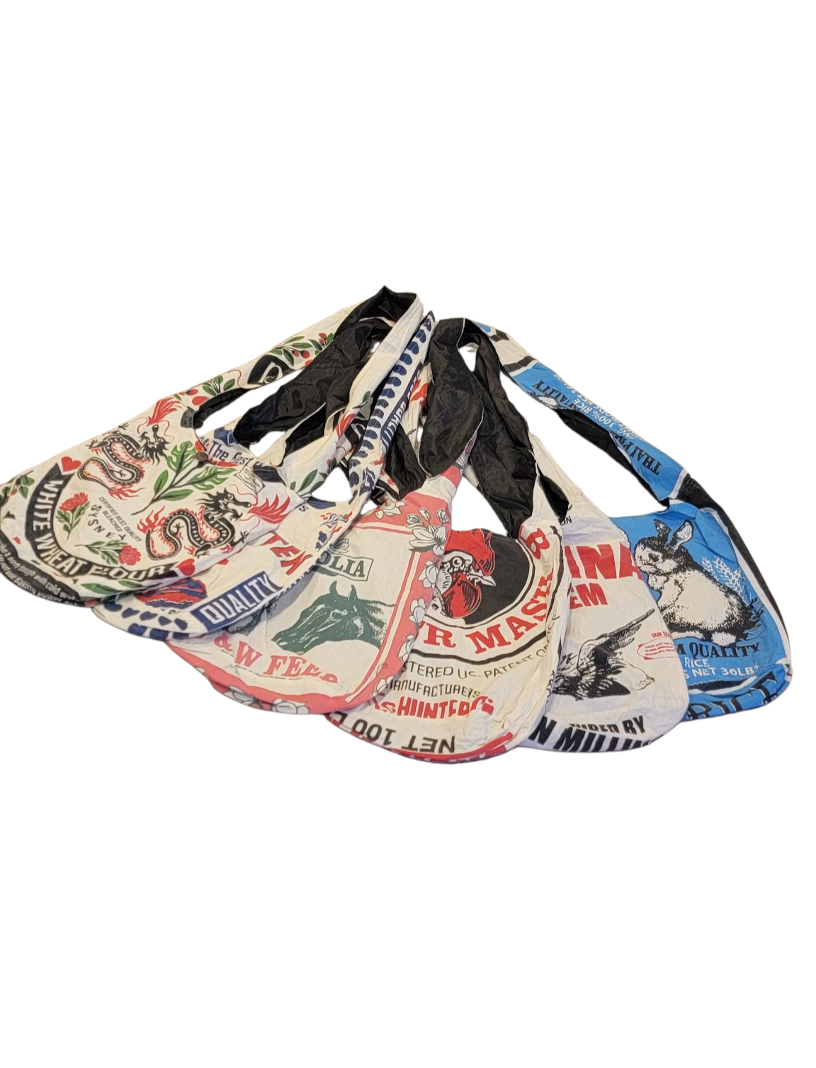 BA773 Reproduction of Flour Sack Vintage Cotton Lama Bag