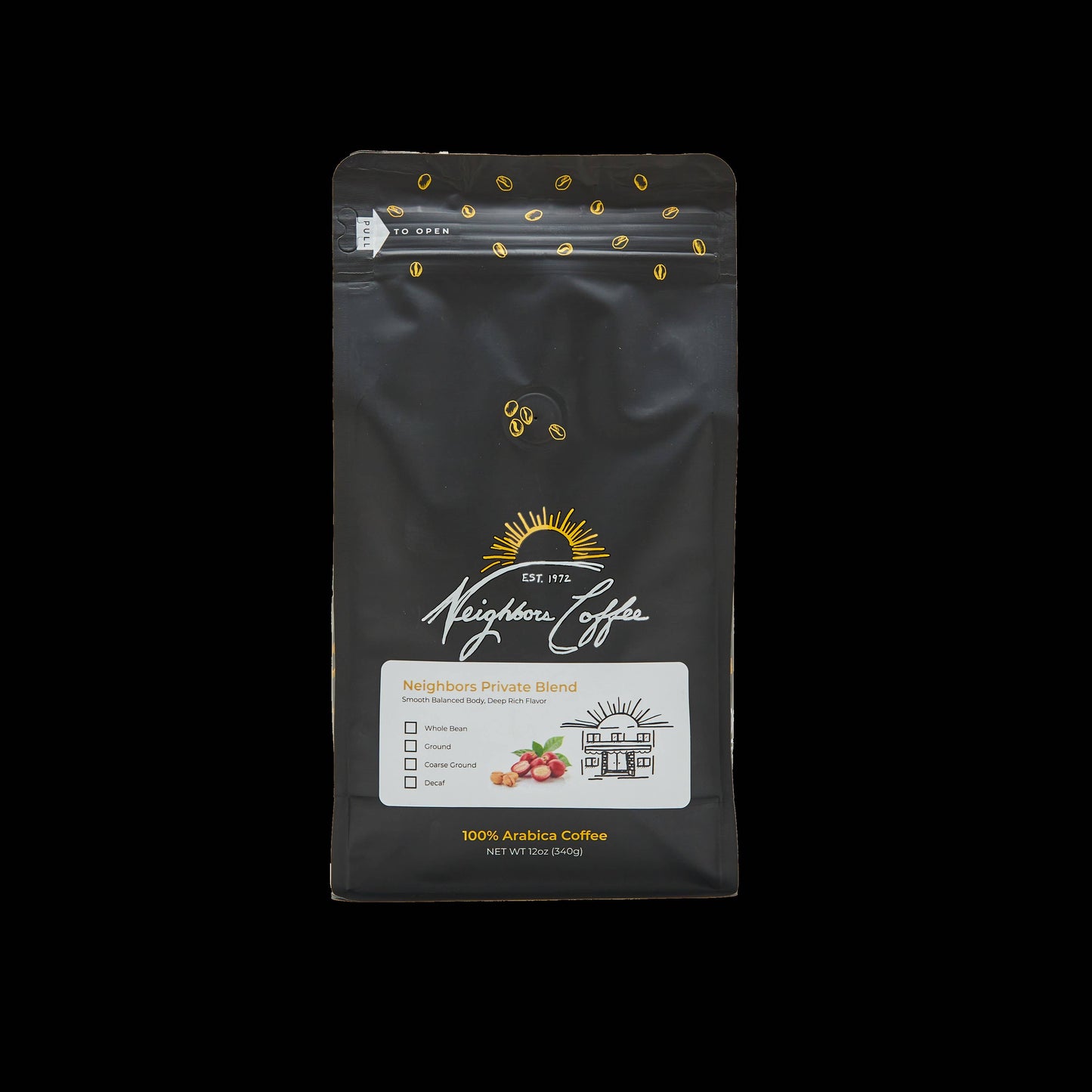 Neighbors Private Blend Coffee- 12oz. Whole Bean