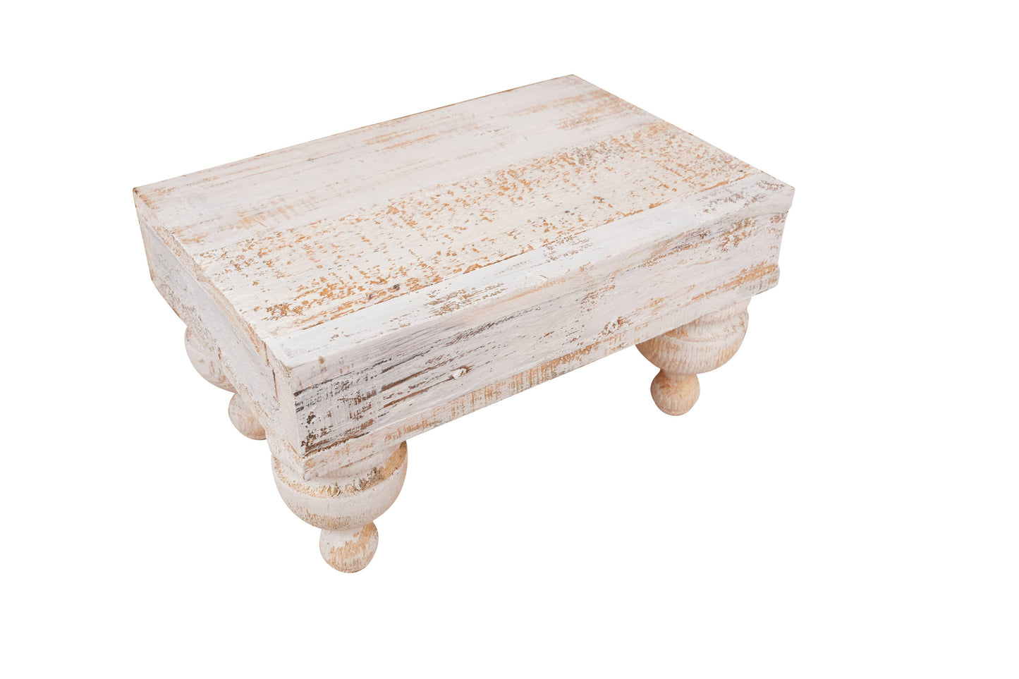 Chula Cake Table Display-Reclaimed Wood-White Small