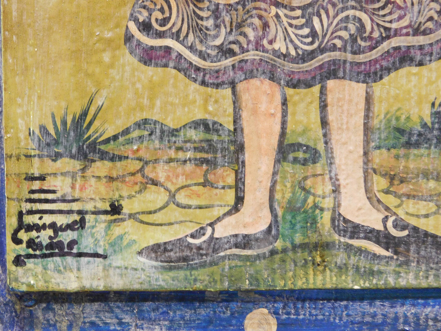 Mexican Folk Art Painting-#3-Retablo-Handmade-31x20 inches