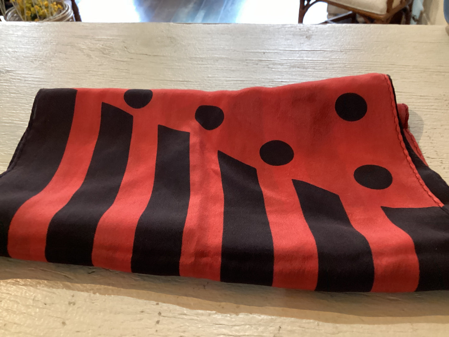 Vintage Scarf - Red & Black