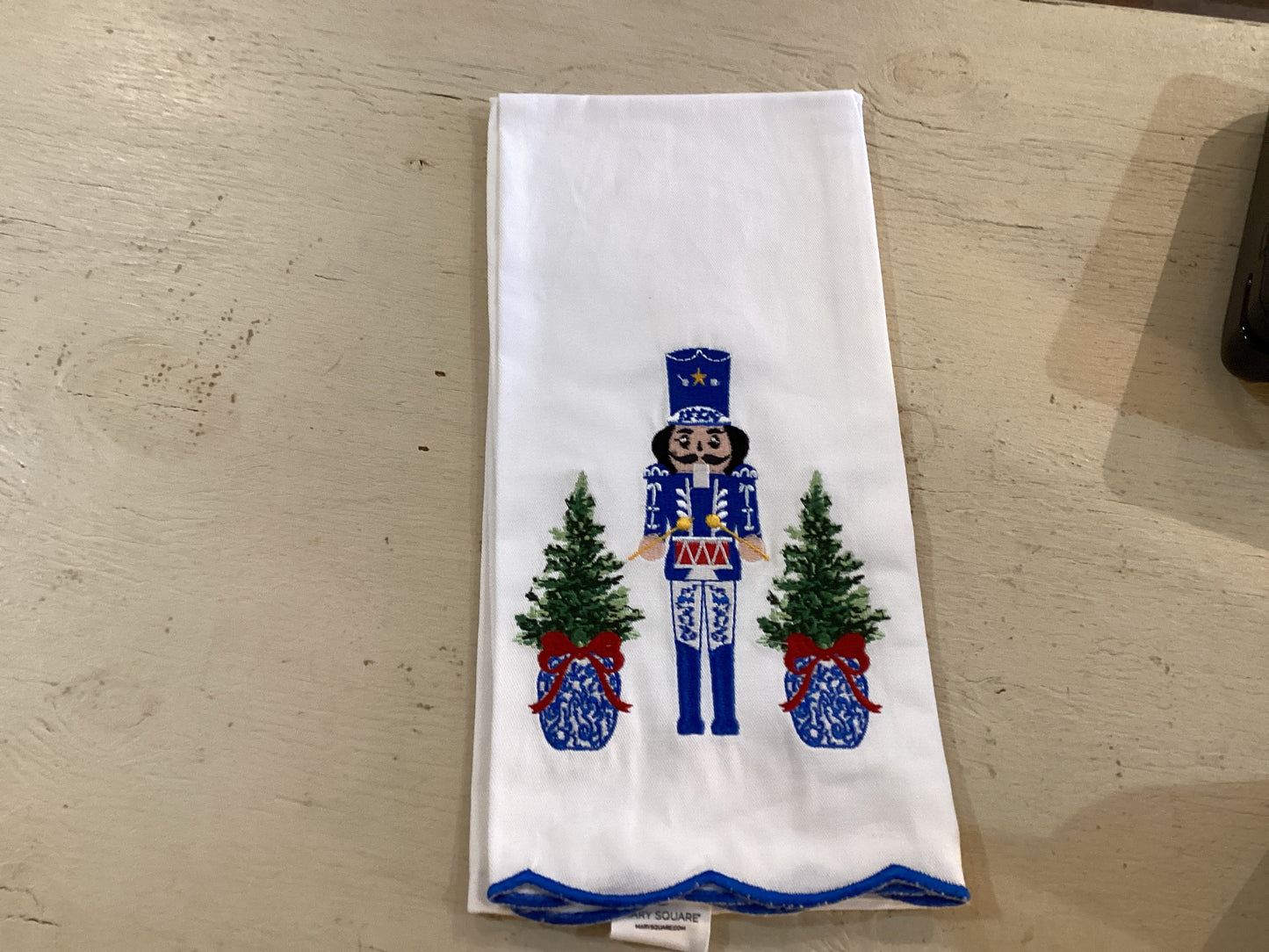 Merry Marcher Embroidered Tea Towel
