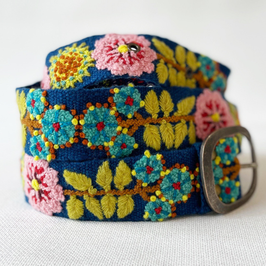 Sunshine Daydream Embroidered Wool Belt: L