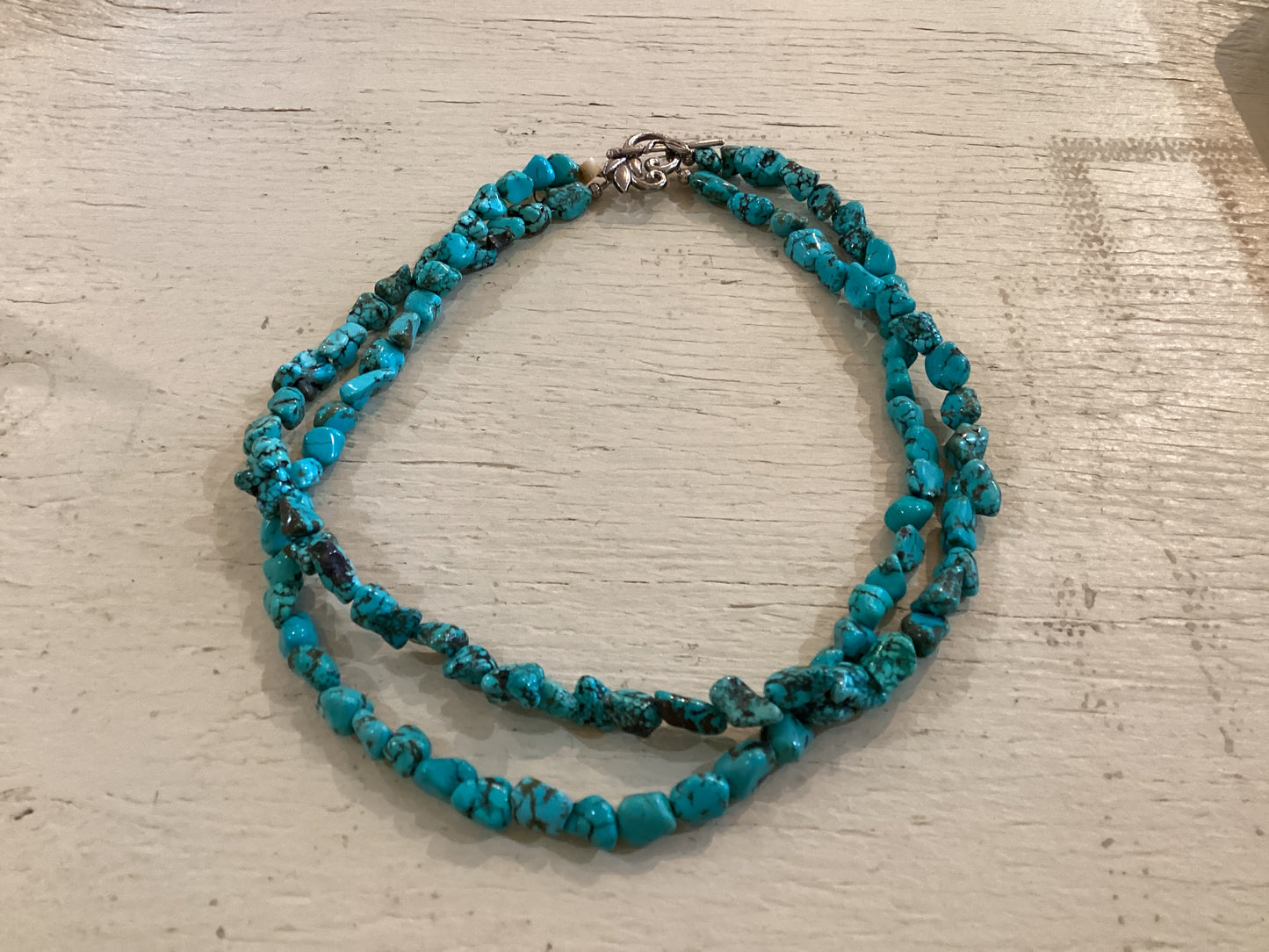 Turquoise Necklace w/Flower Clasp