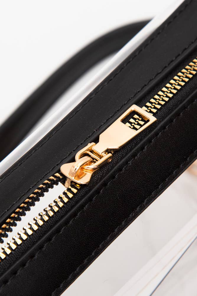 Clear Rectangle Stadium Concert Crossbody Bag: White