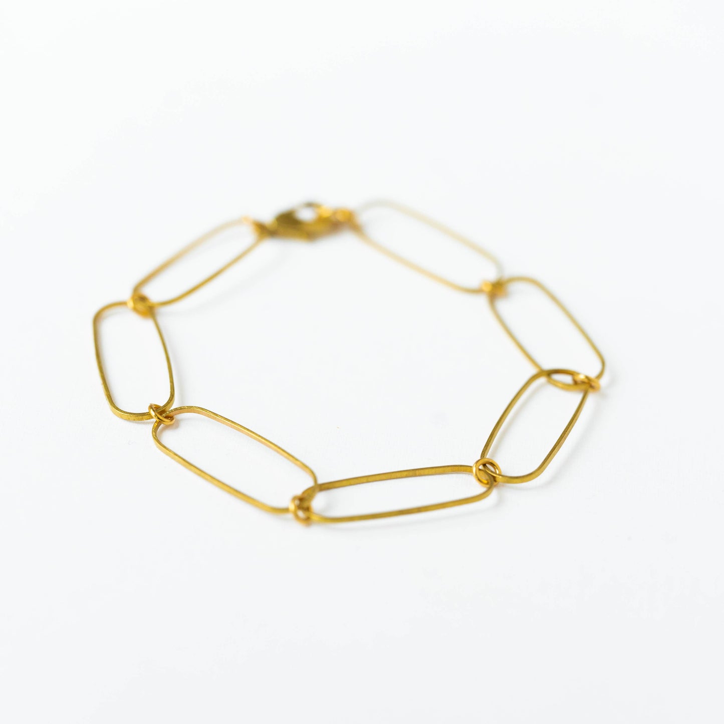 Paperclip brass bracelet