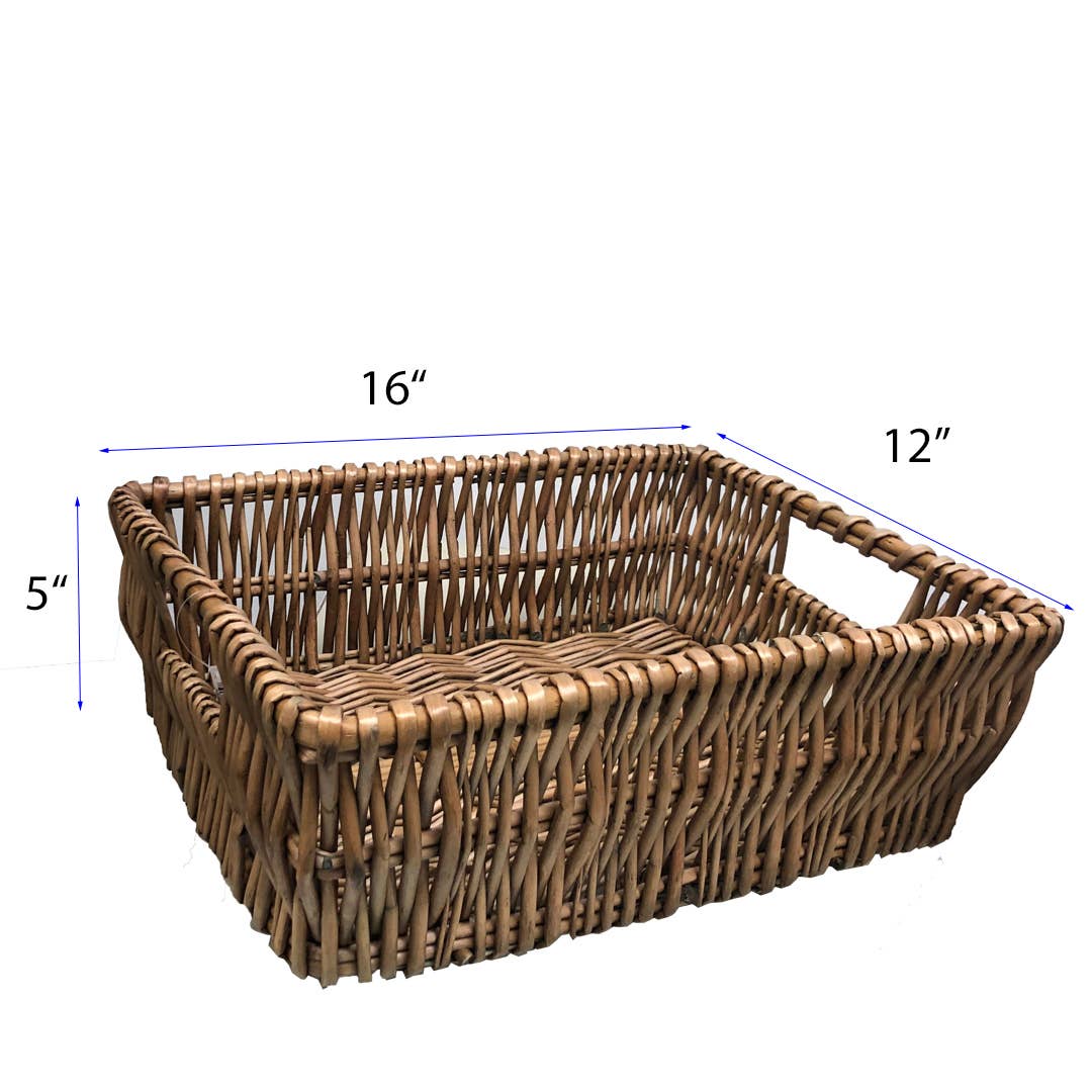 16 “ Rectangle Willow Tray honey stain
