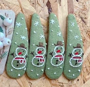 Xmas Theme Embroidered Hair Barrette, Christmas Collection: 3.