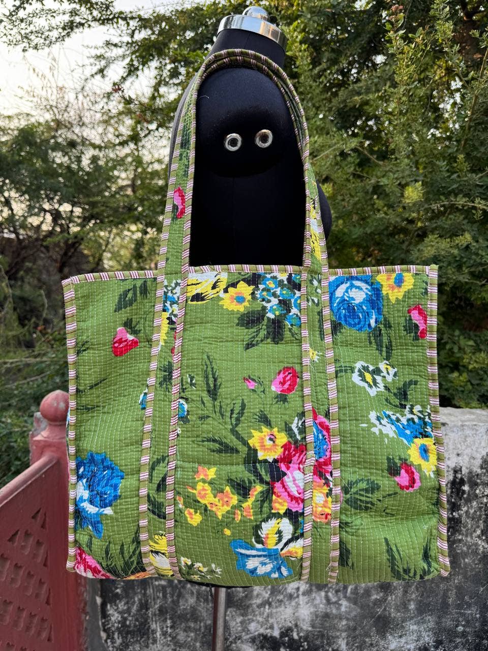 Grocery Bag Quilted Cotton Bag Floral Printed Bag Women Bags