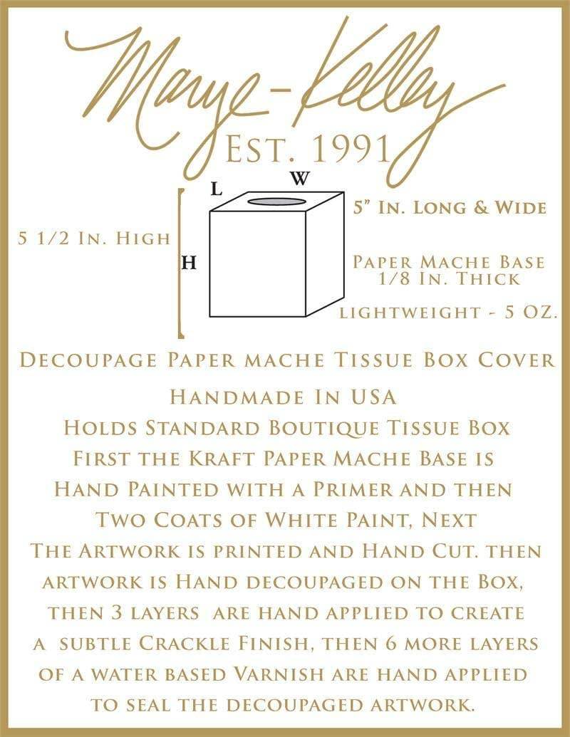 Chic Monkey Toile Pink Tissue Box Cover: Paper Mache
