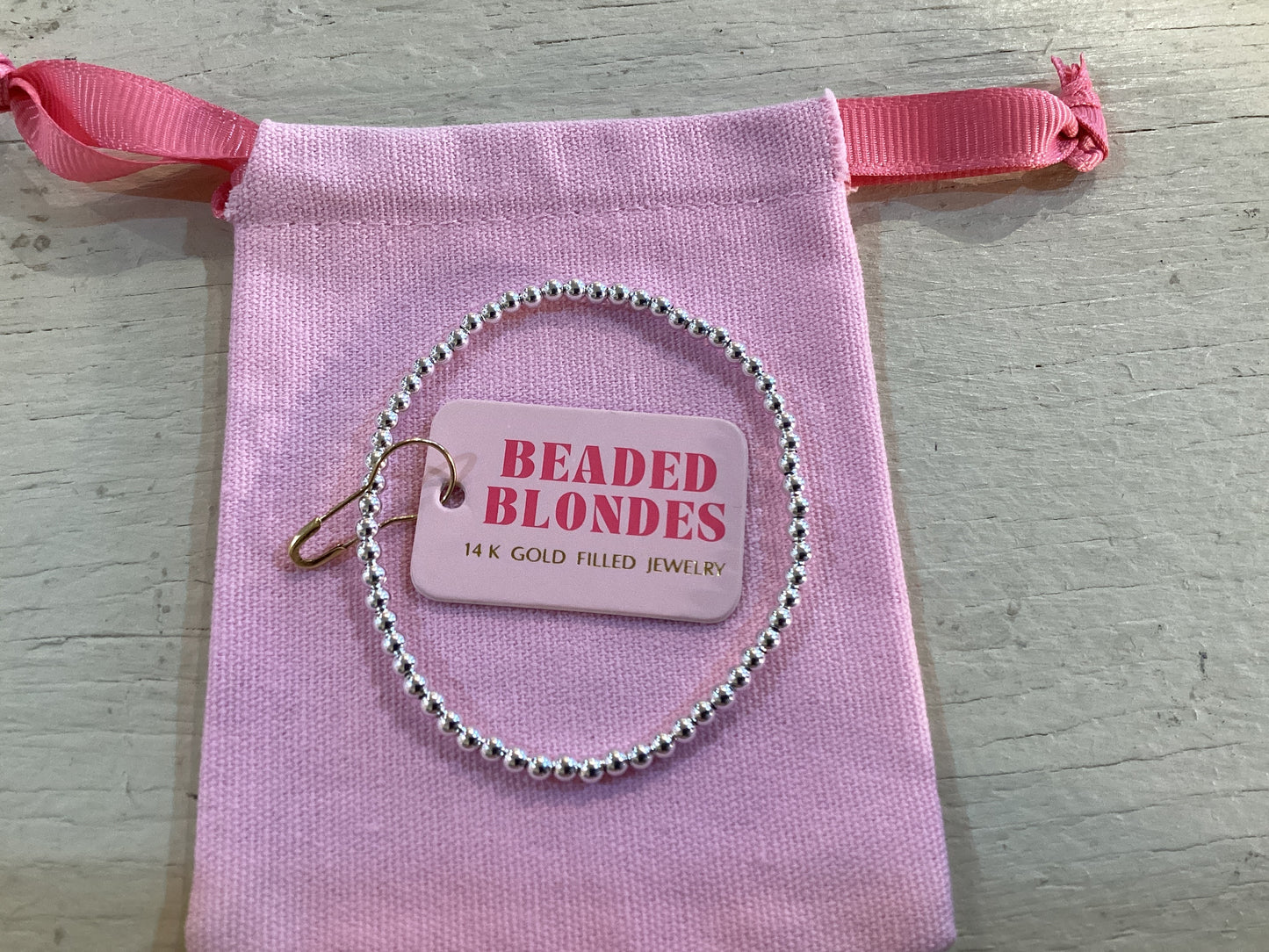 3 MM Silver Beaded Bracelet