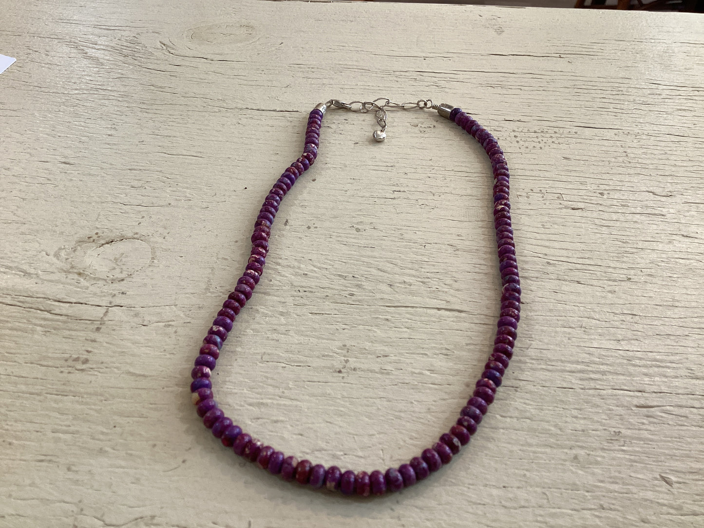 Purple “Spiny” Rondelle Bead Necklace 20 1/2”
