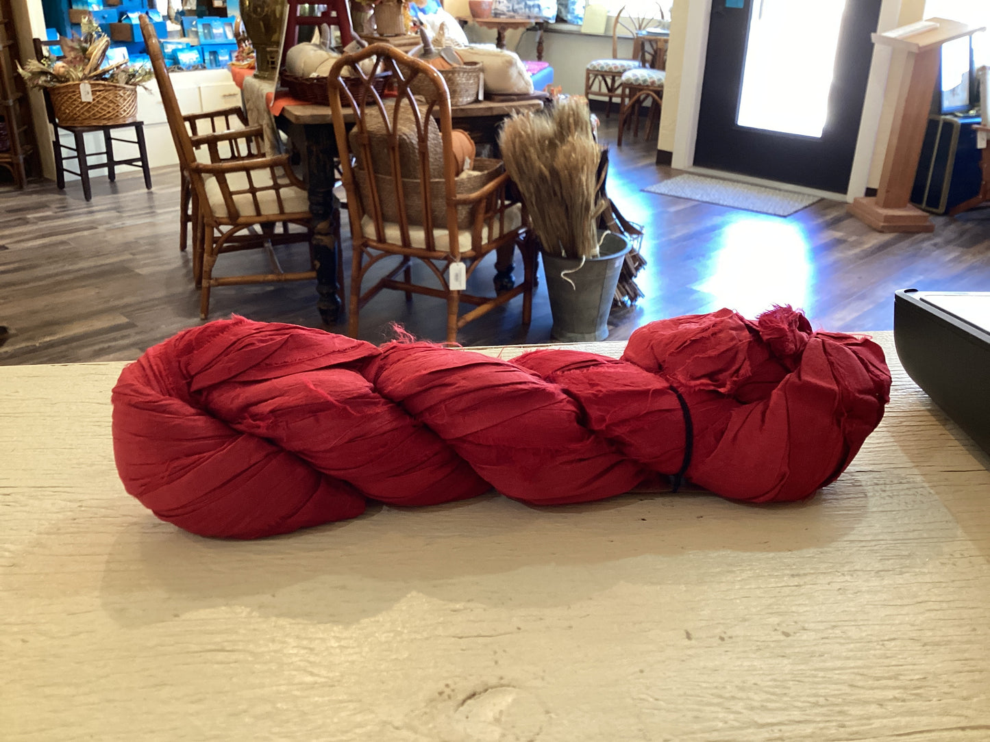 Recycled Red Silk Ribbon