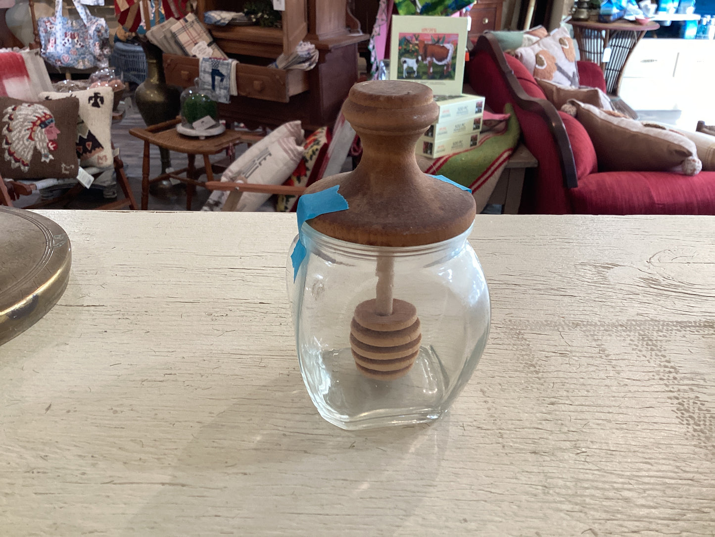 Vintage Glass Honey Jar