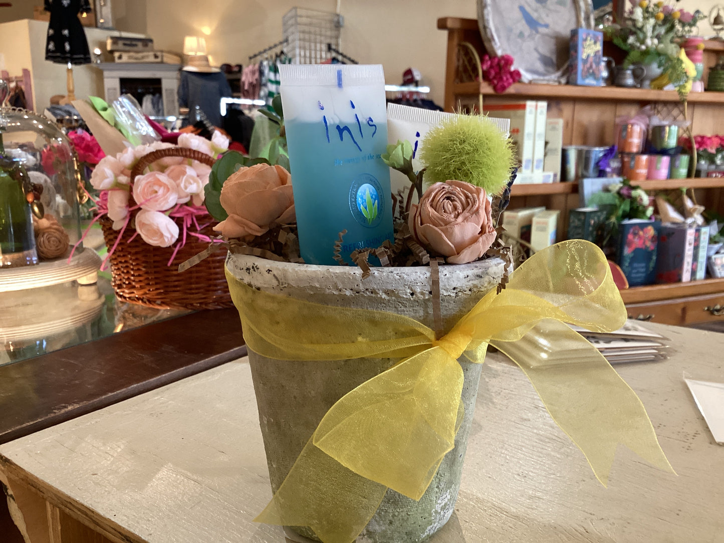 Gift with yellow bow