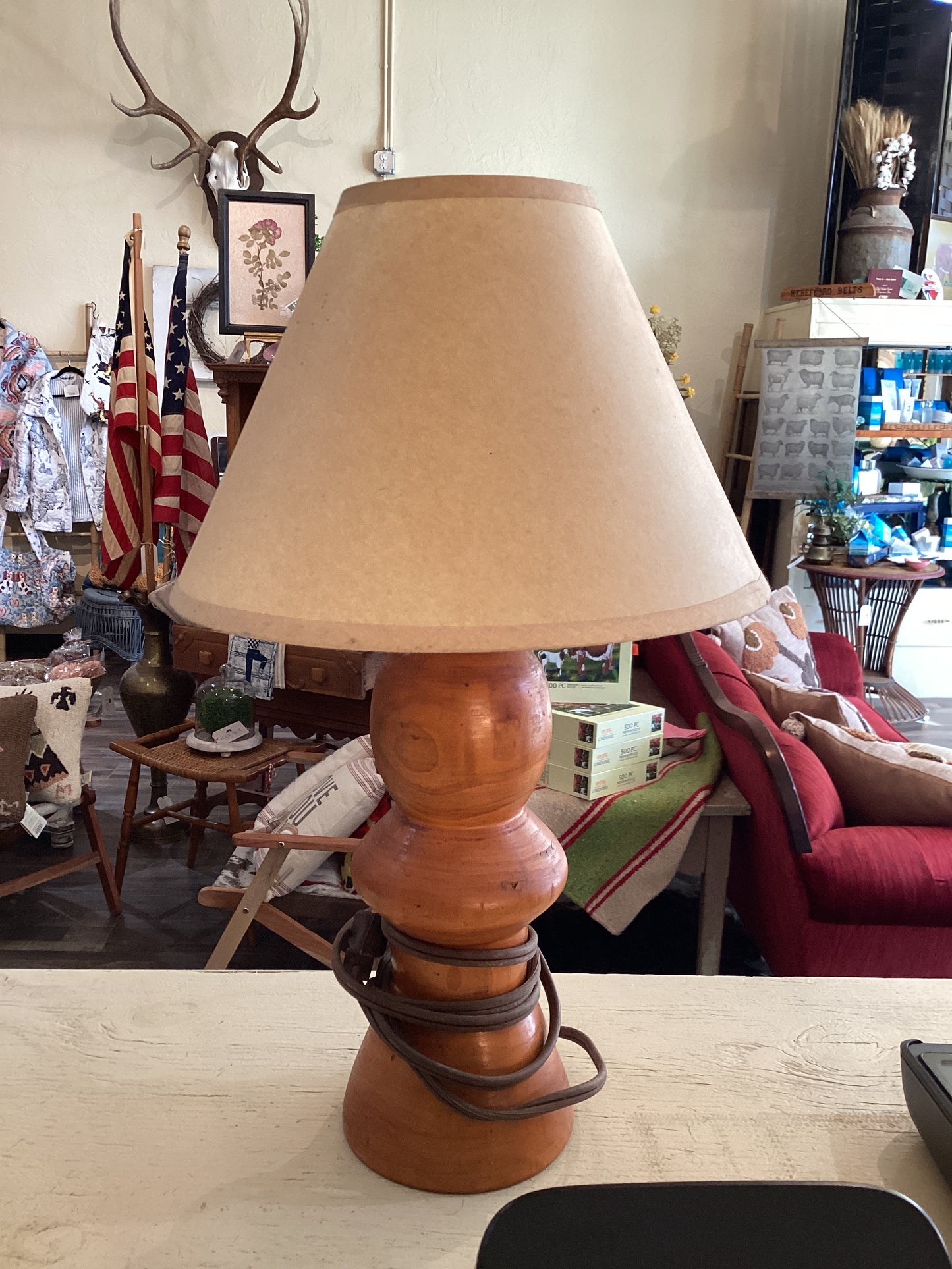 Vintage Wood Turned Lamp