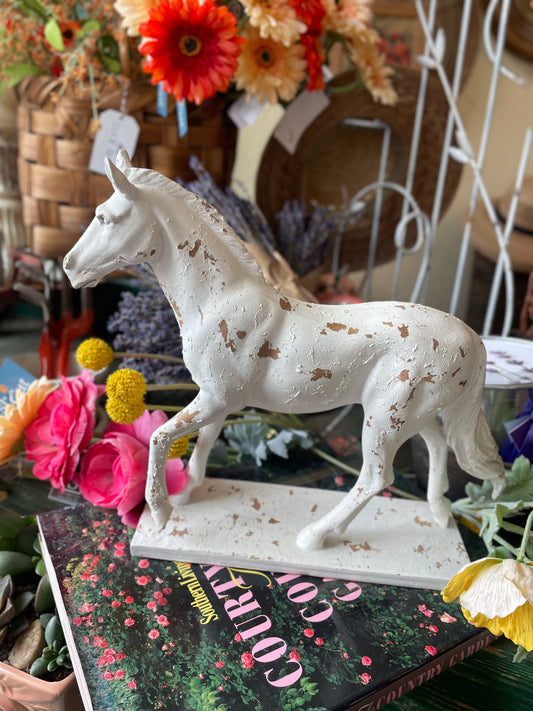 White Roman Horse Statue