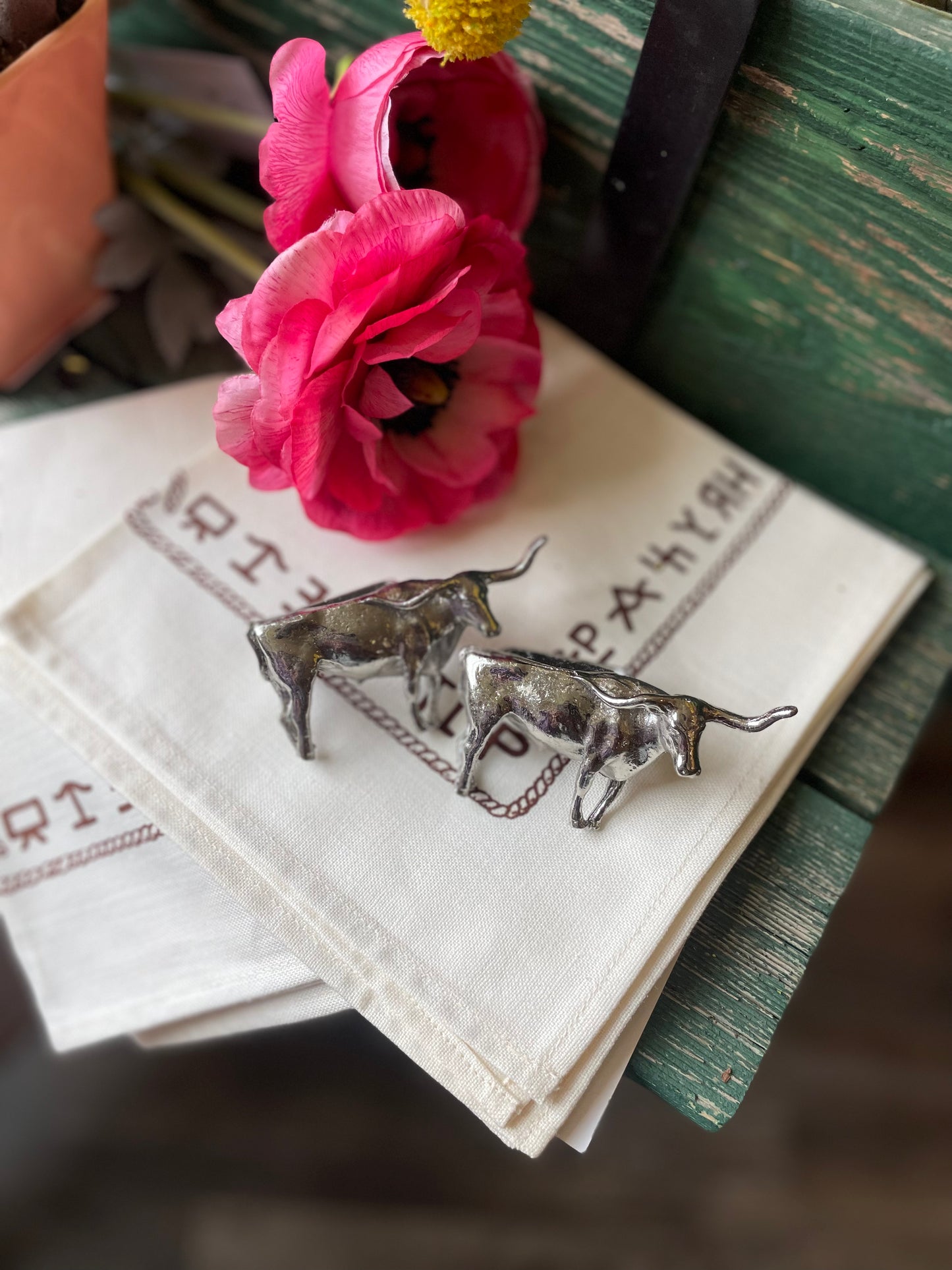 Vintage Arthur Court Designs 1976 Steer Napkin Rings (4)