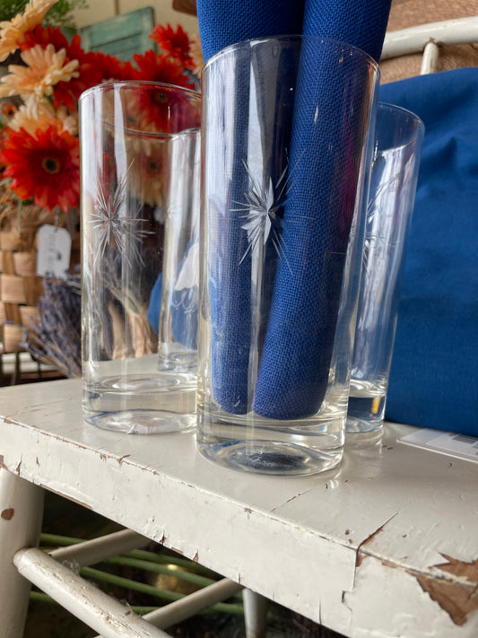 Set 4 Glass Starburst Tumblers