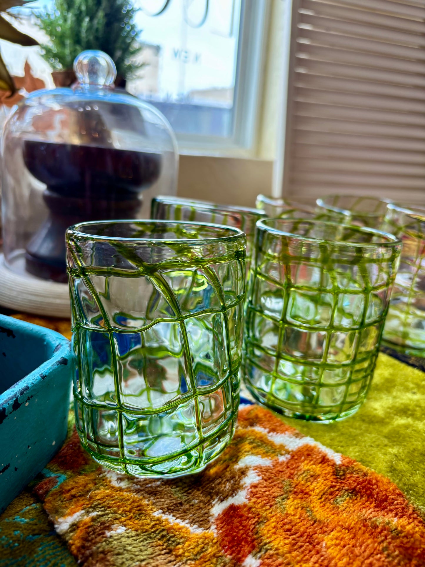 Grid Pattern Glass-Green EACH LBV
