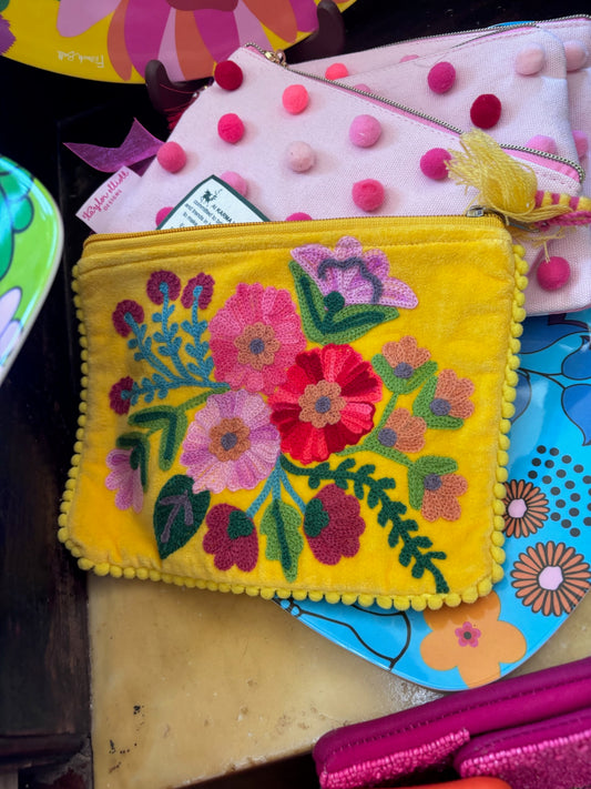 Floral Pouch Yellow