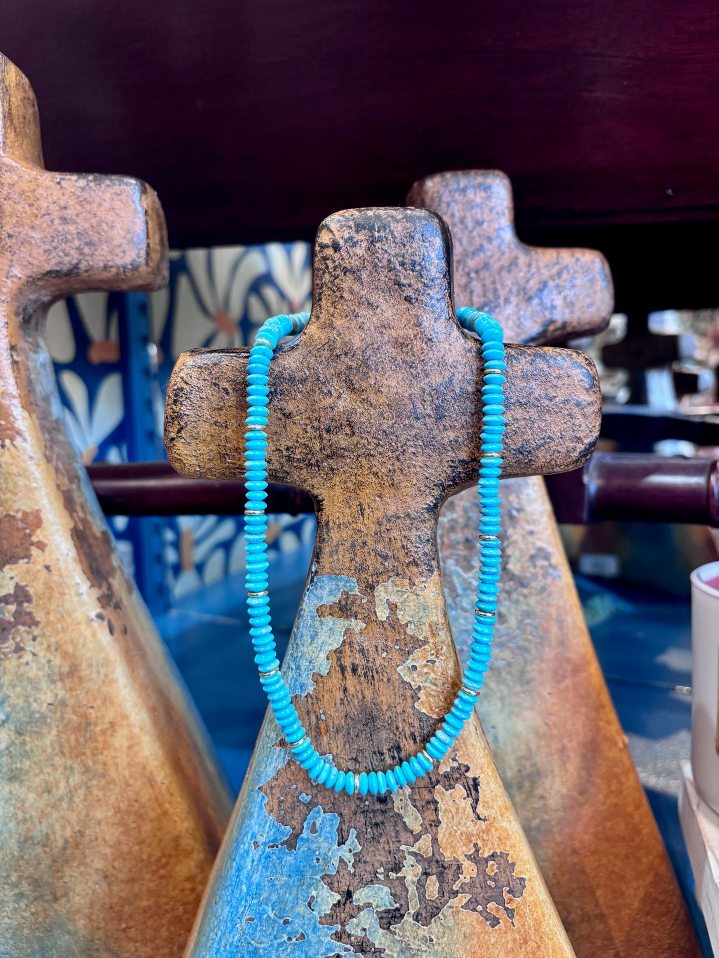 Turquoise Gemstone Necklace with Gold Accents - Baubles by Becca