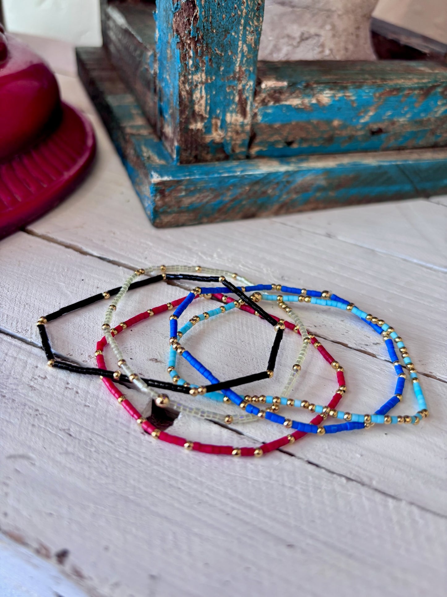 Red Bitty Bauble Bracelet - Baubles by Becca