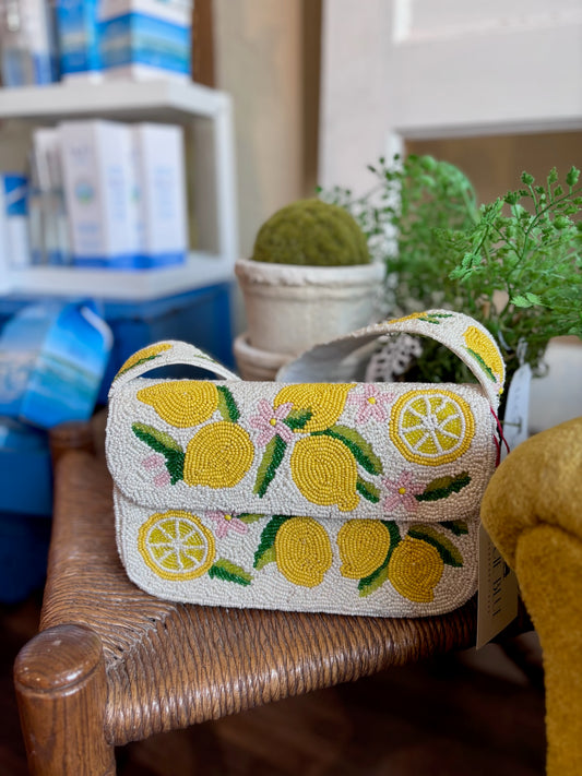 Limes Single Sided Beaded Shoulder Bag