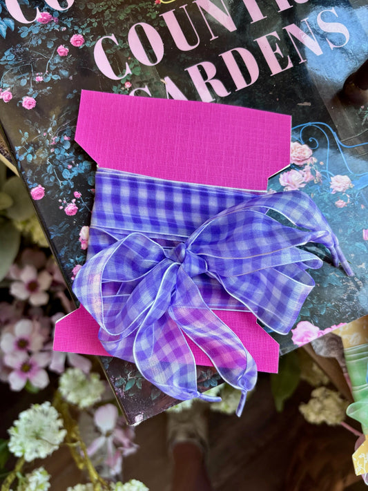 CHECKER SATIN ORGANZA SHOE LACE | 40SD112: LAVENDER