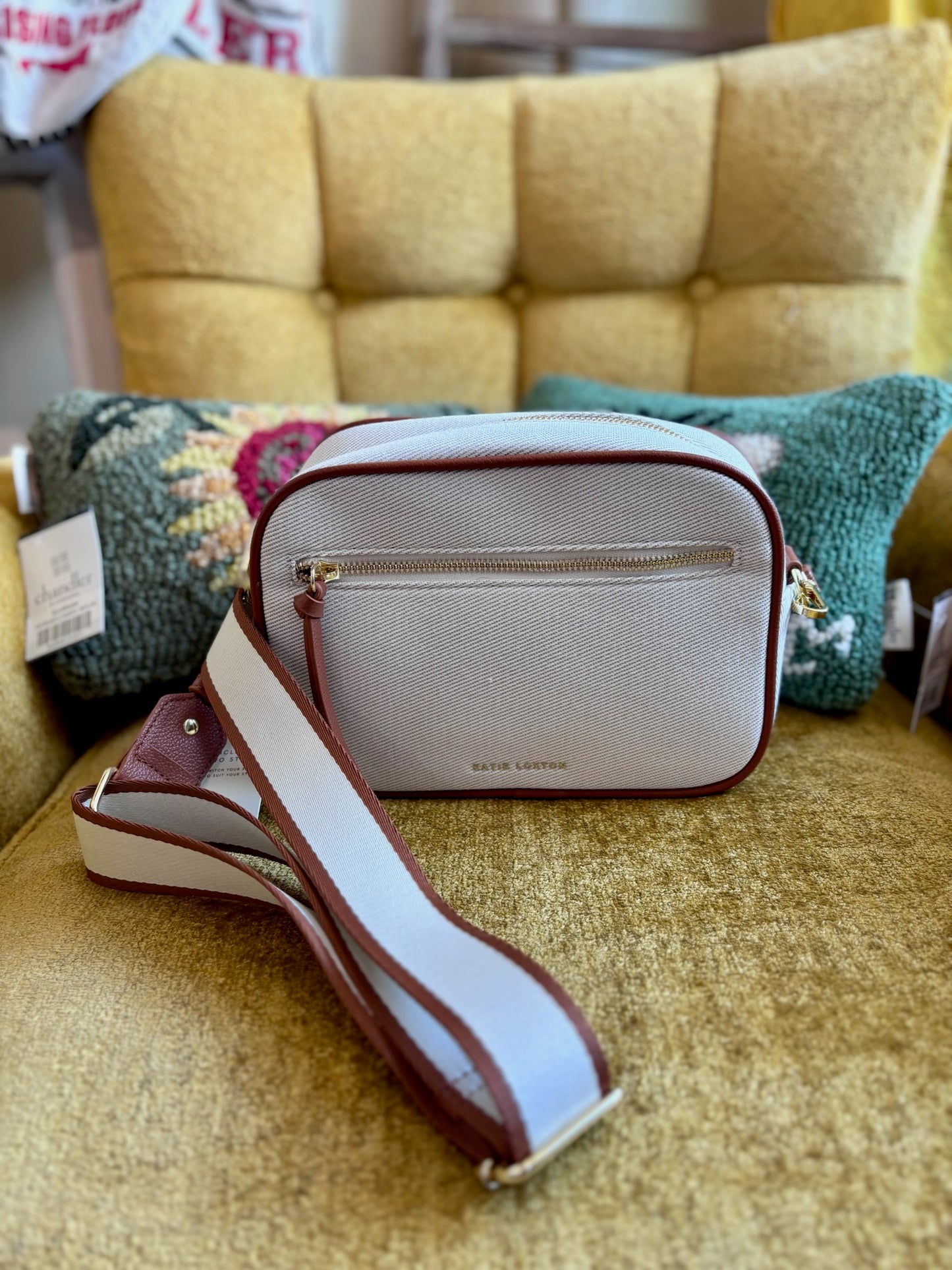 Hallie Crossbody Bag Canvas/Cognac