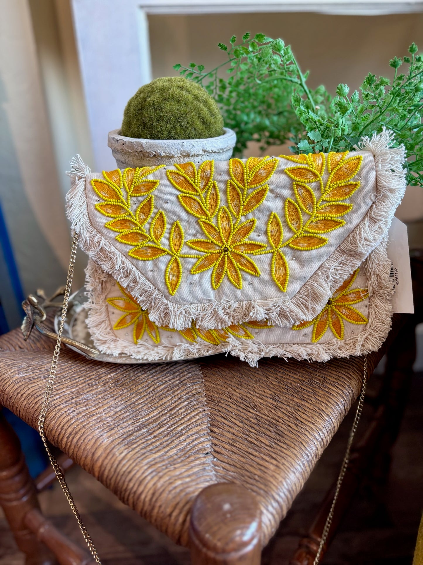Yellow Fringe Clutch