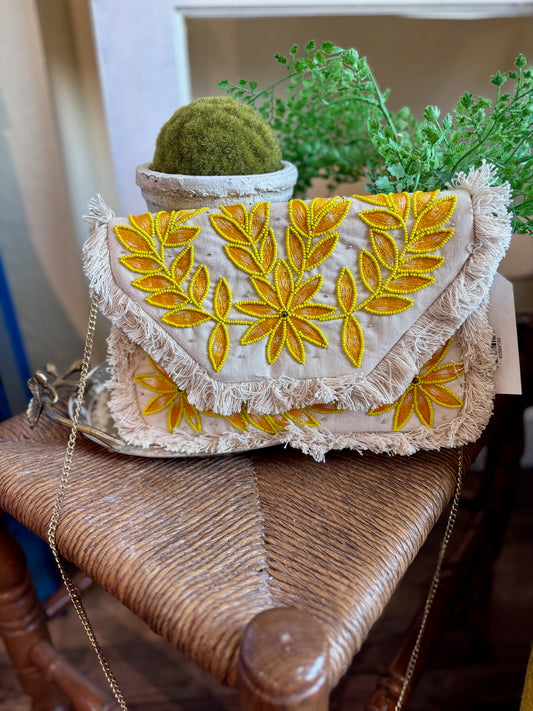 Yellow Fringe Clutch
